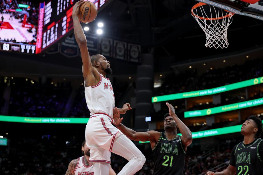 球探体育比分网-杜兰特总得分升至历史第六小贾巴里32+8 火箭胜鹈鹕